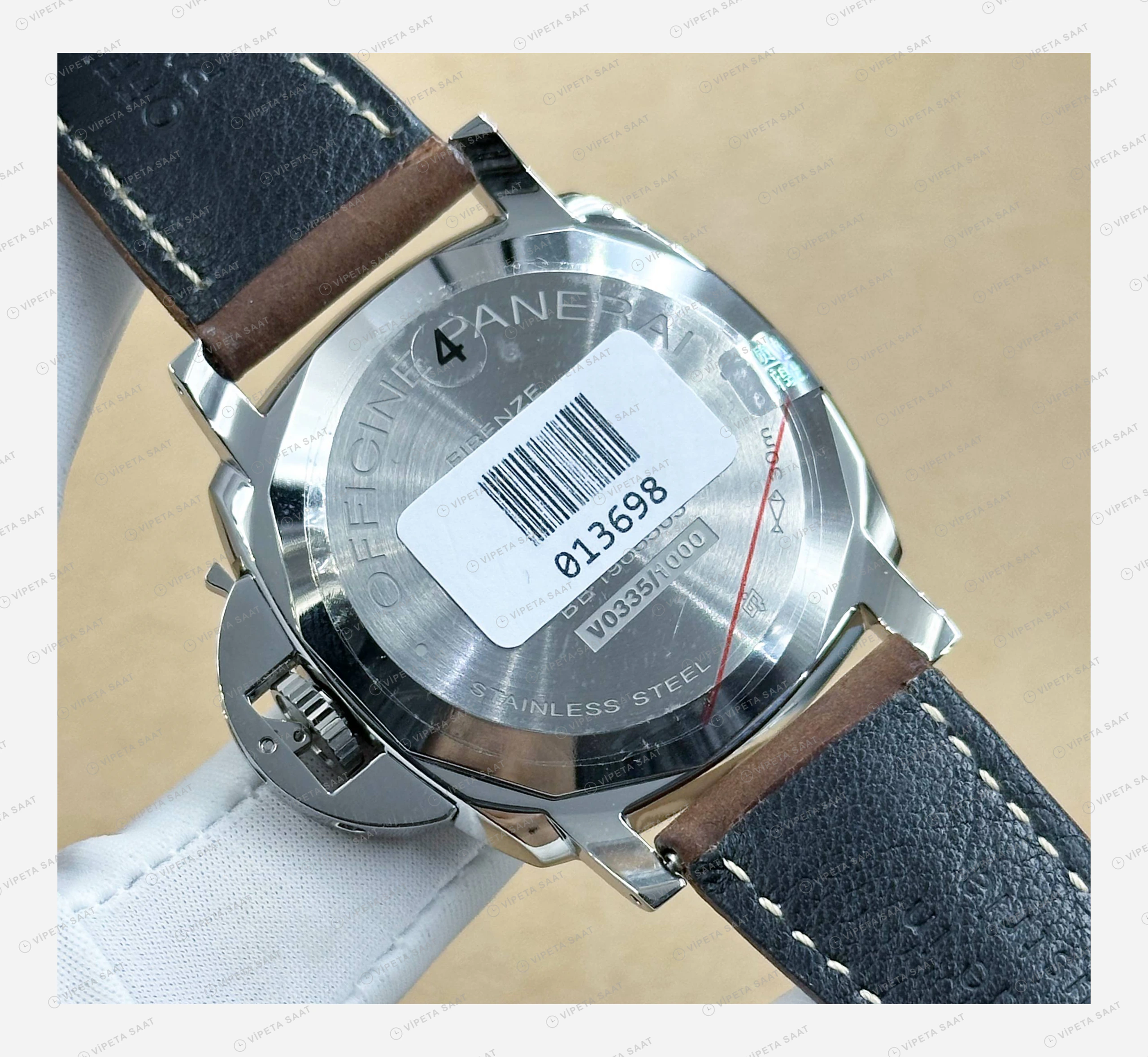 Panerai 44 mm PAM01371 Luminor Marina Beyaz Kadran Usta Super Clone ETA Eta Saat detay 6