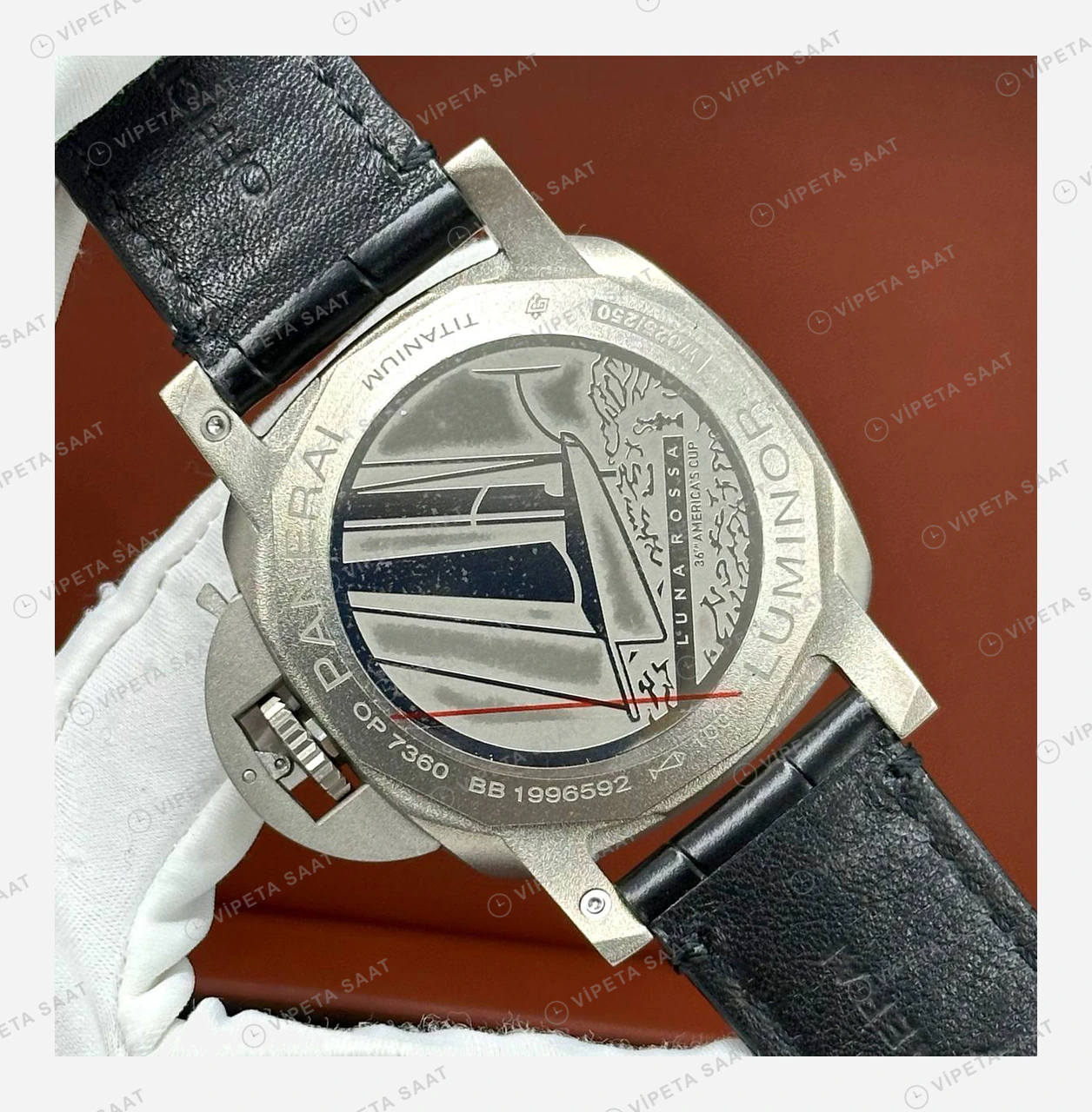 Panerai 44 mm PAM01436 Luminor Luna Rossa Karbon Siyah Super Clone ETA Eta Saat detay 4
