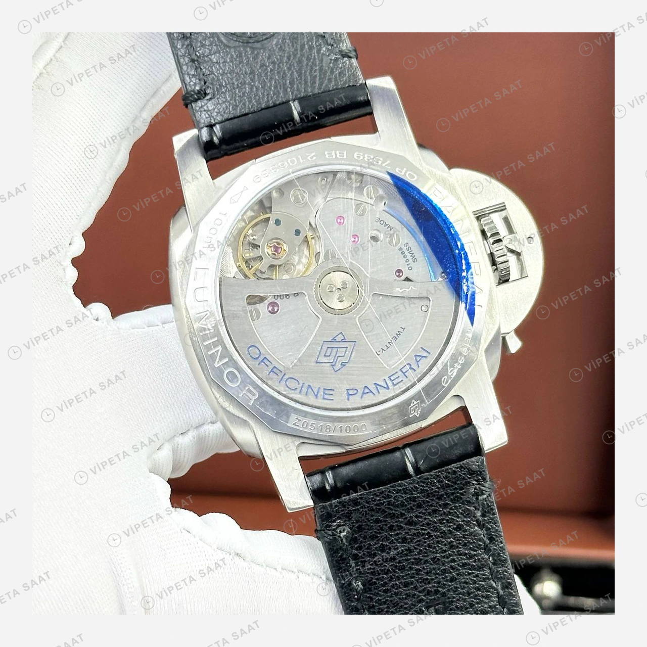 Panerai 44 mm PAM01436 Luminor Marina BiTempo Beyaz Kadran Super Clone ETA Eta Saat detay 6