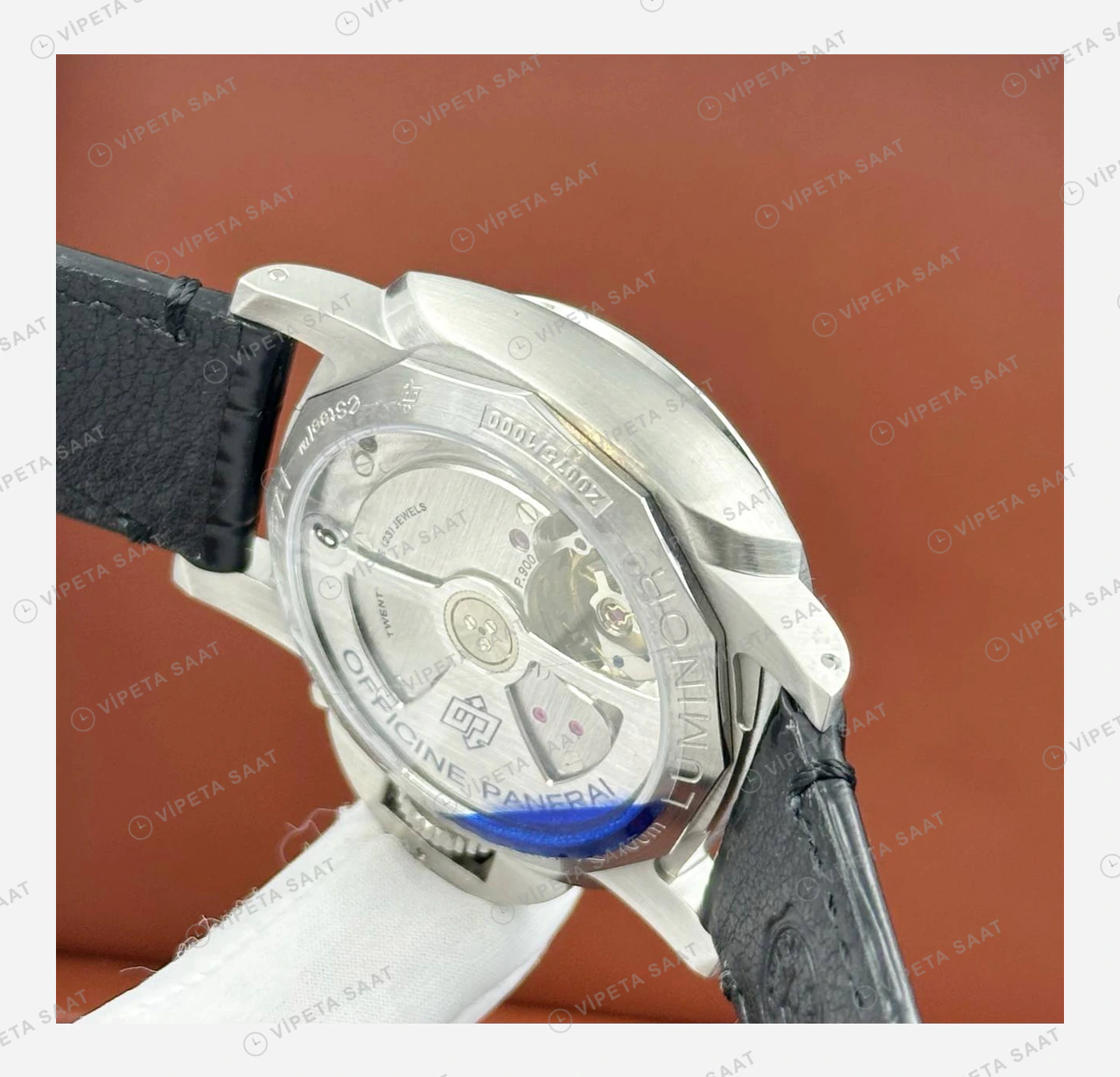 Panerai 44 mm PAM01436 Luminor Marina BiTempo Siyah Kadran Klasik Super Clone ETA Eta Saat detay 4