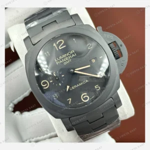 Panerai 44 mm PAM01603 Luminor GMT Karbon Gri Kadran Super Clone ETA Eta Saat detay 4