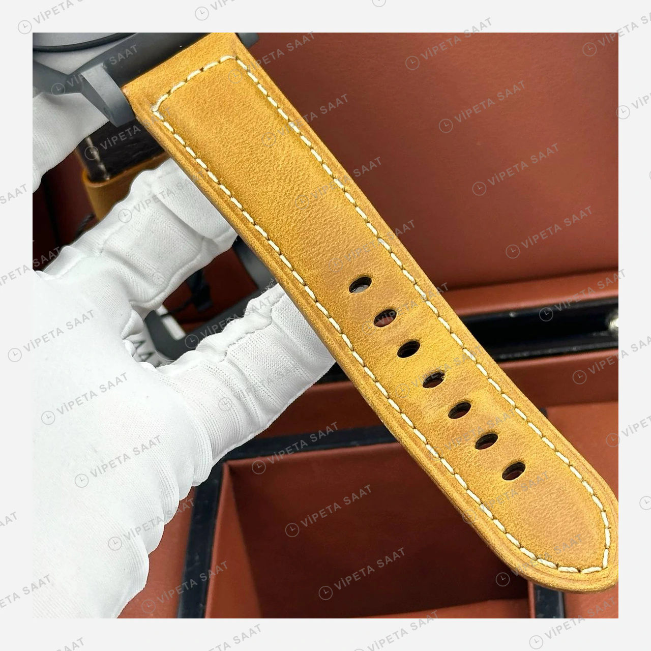 Panerai 44 mm PAM01603 Luminor GMT Karbon Mavi Kadran Nato Super Clone ETA Eta Saat detay 5