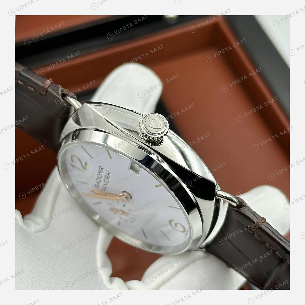 Panerai 45 mm PAM01294 Radiomir Beyaz Kadran Deri Kordon Super Clone ETA Eta Saat detay 6