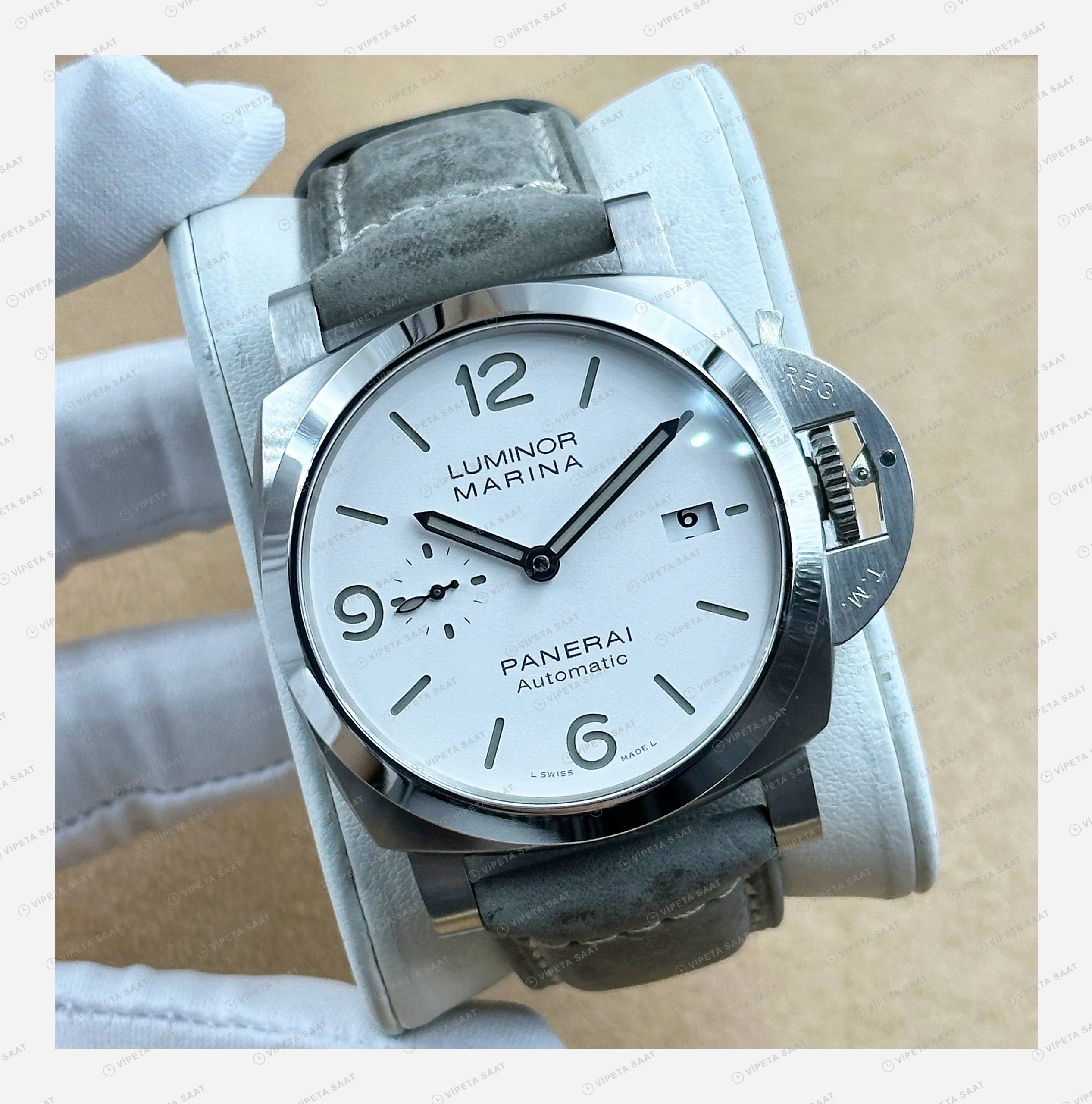 Panerai 45 mm PAM01294 Radiomir Beyaz Kadran Super Clone ETA Eta Saat detay 4