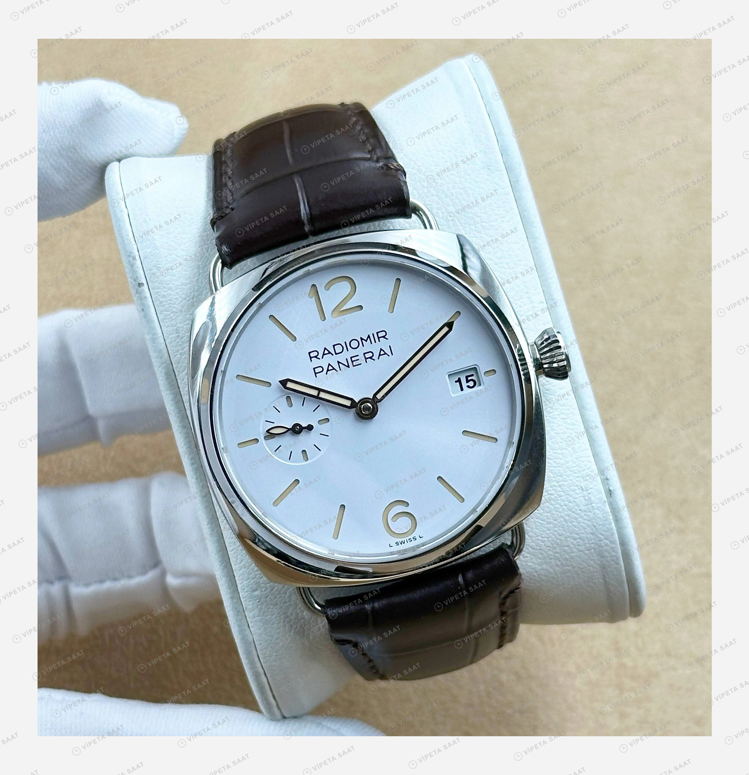 Panerai 45 mm PAM01294 Radiomir Beyaz Kadran Super Clone ETA Eta Saat detay 6