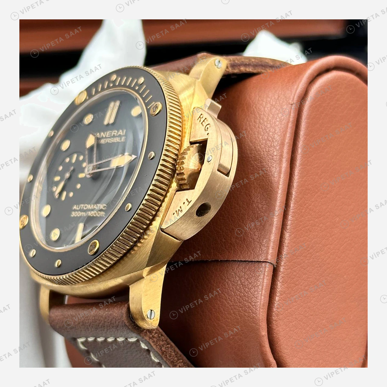 Panerai 45 mm PAM01294 Radiomir Bronzo Siyah Kadran Super Clone ETA Eta Saat karşıdan görünüm