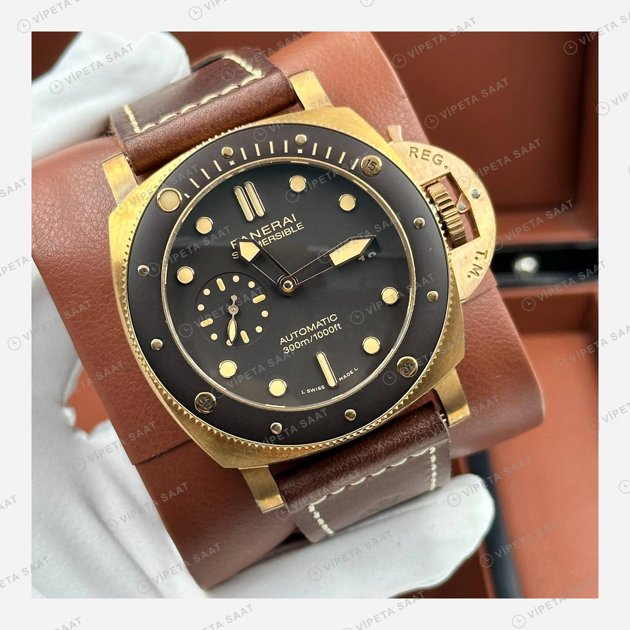 Panerai 45 mm PAM01294 Radiomir Bronzo Siyah Kadran Super Clone ETA Eta Saat detay 5
