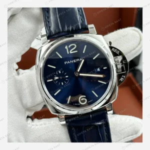 Panerai 45 mm PAM01294 Radiomir Mavi Kadran Deri Kordon Super Clone ETA Eta Saat detay 3