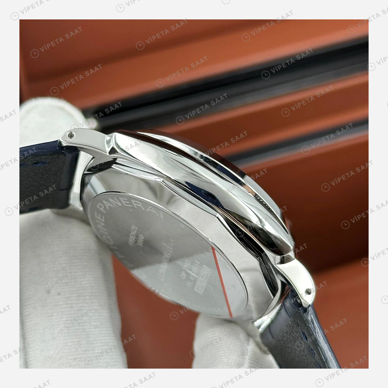 Panerai 45 mm PAM01294 Radiomir Mavi Kadran Deri Kordon Super Clone ETA Eta Saat detay 6