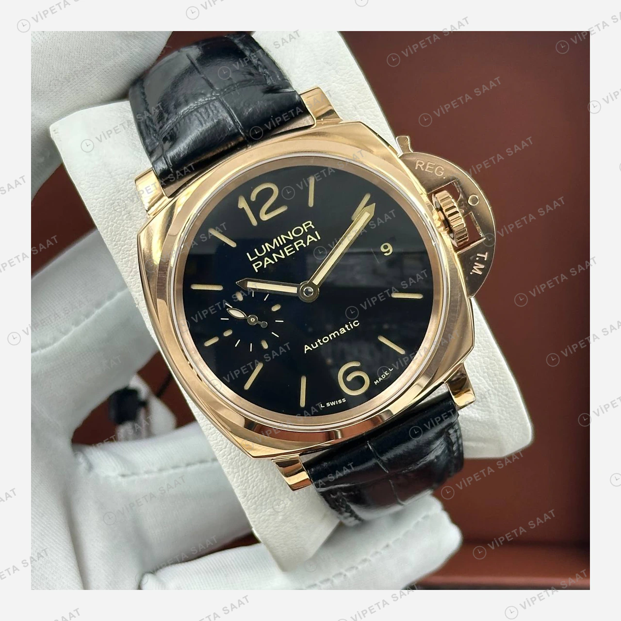 Panerai 47 mm PAM01074 Luminor Marina Bronzo Kahverengi Kadran Super Clone ETA Eta Saat detay 5
