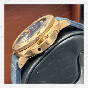 Panerai 47 mm PAM01074 Submersible Bronzo Mavi Kadran Klasik Super Clone ETA Eta Saat karşıdan görünüm