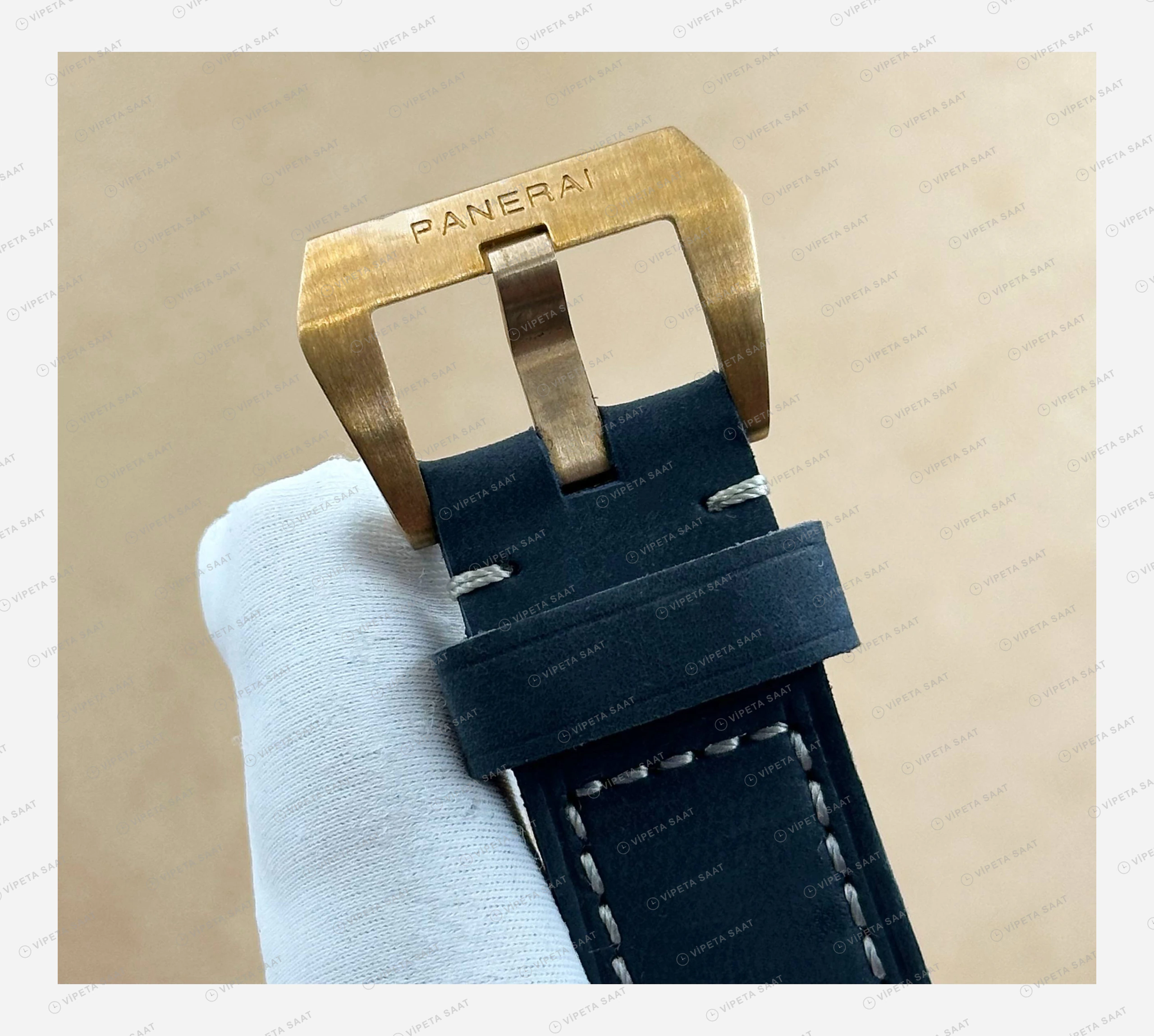 Panerai 47 mm PAM01074 Submersible Bronzo Mavi Kadran Usta Super Clone ETA Eta Saat karşıdan görünüm