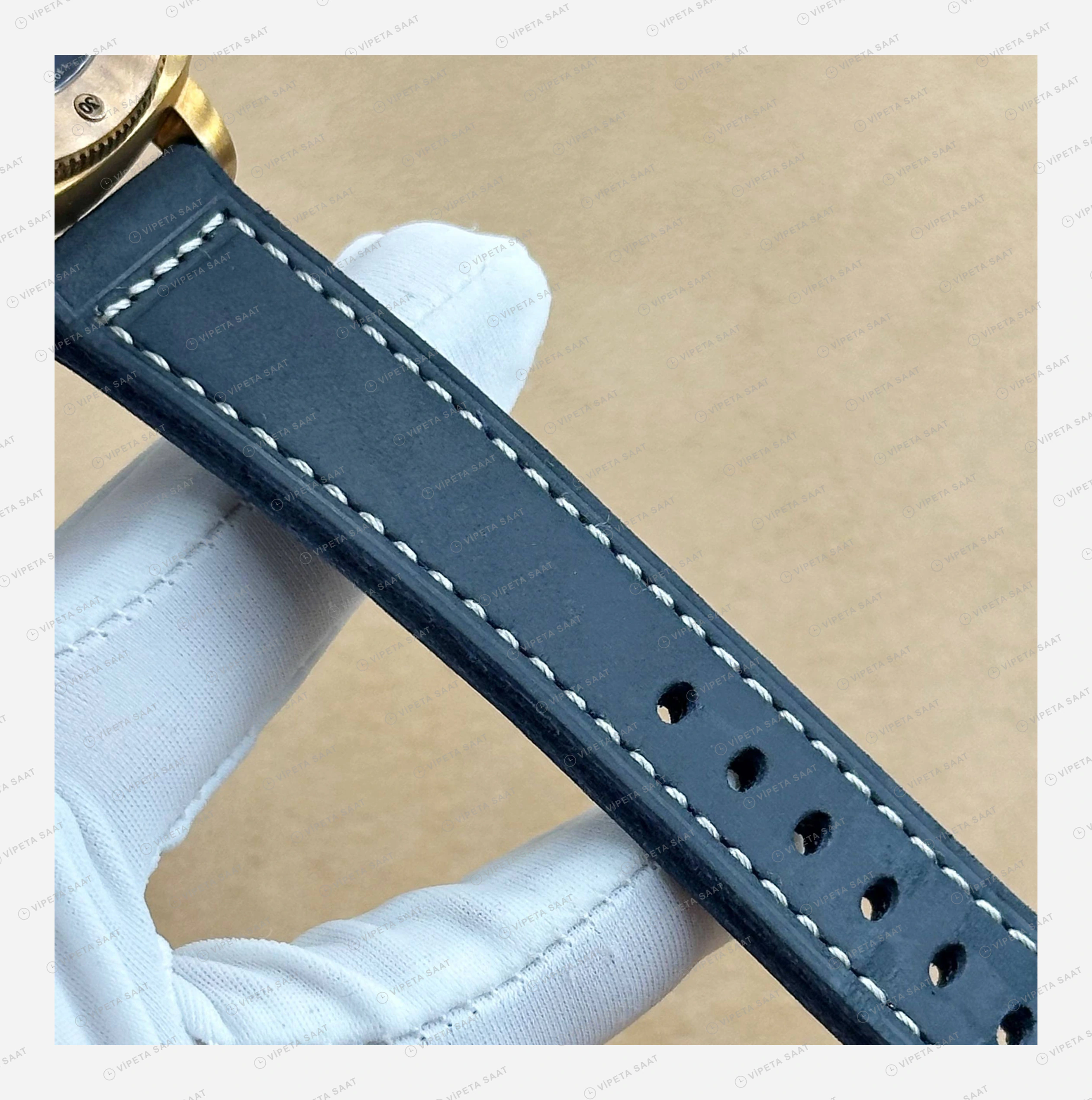 Panerai 47 mm PAM01074 Submersible Bronzo Mavi Kadran Usta Super Clone ETA Eta Saat detay 4