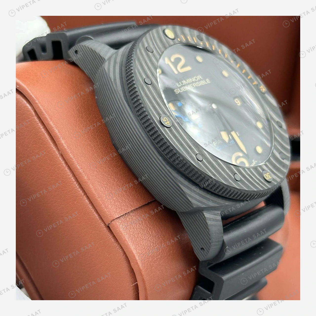 Panerai 47 mm PAM01616 Luminor Karbon Sarı Detay Kadran Super Clone ETA Eta Saat detay 4