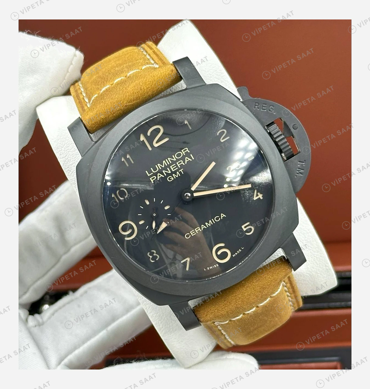 Panerai 47 mm PAM01616 Luminor Marina Karbon Siyah Kadran Super Clone ETA Eta Saat detay 6