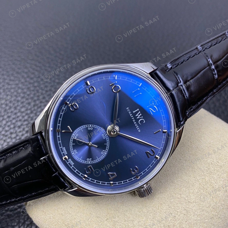 Panerai GMT-Master II Luminor GMT Mavi Kadran Celik Kasa Kahverengi Deri Super Clone Eta Eta Saat detay 4