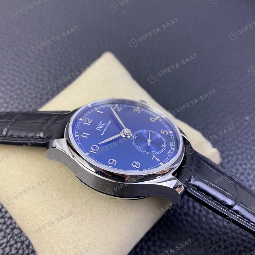 Panerai GMT-Master II Luminor GMT Mavi Kadran Celik Kasa Kahverengi Deri Super Clone Eta Eta Saat detay 6