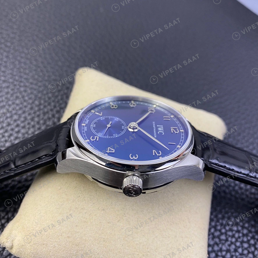 Panerai GMT-Master II Luminor GMT Mavi Kadran Celik Kasa Kahverengi Deri Super Clone Eta Eta Saat detay 7
