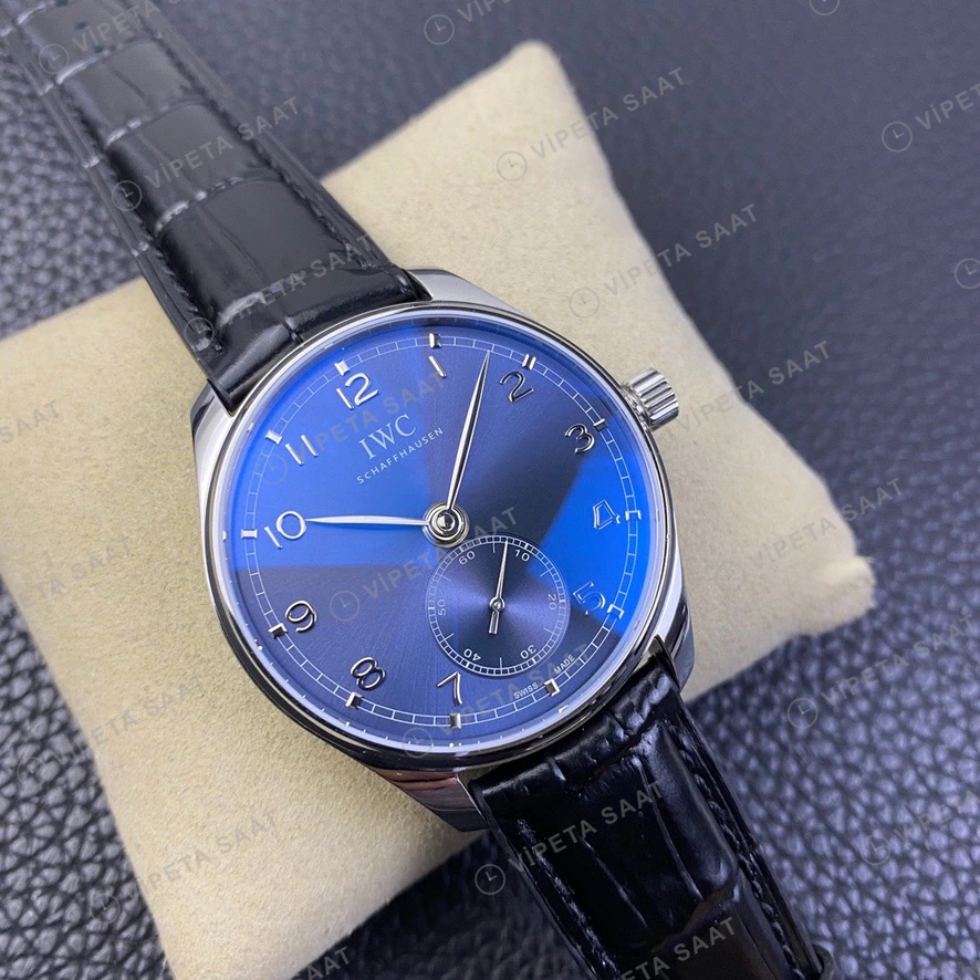 Panerai GMT-Master II Luminor GMT Mavi Kadran Celik Kasa Kahverengi Deri Super Clone Eta Eta Saat detay 8