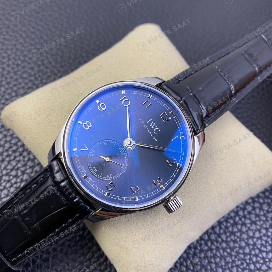 Panerai GMT-Master II Luminor GMT Mavi Kadran Celik Kasa Kahverengi Deri Super Clone Eta Eta Saat detay 9