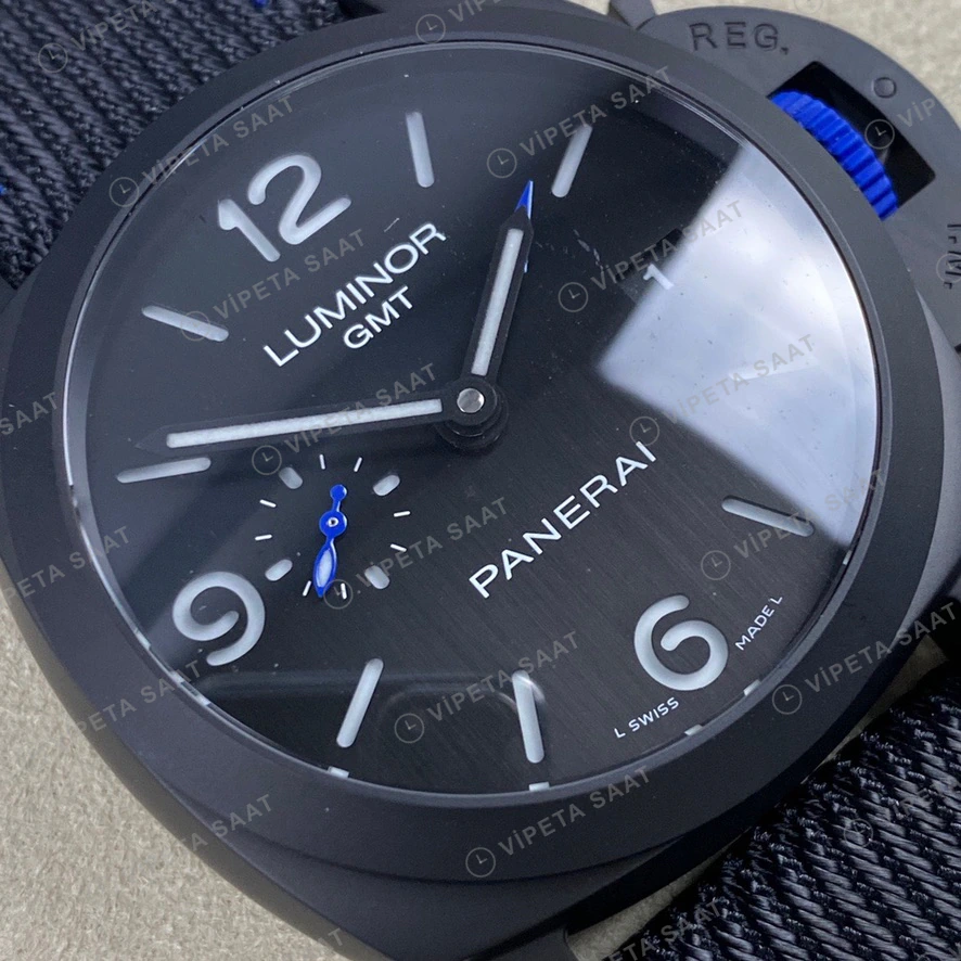 Panerai Luminor GMT Siyah Seramik Kasa Siyah Nato Kordon Super Clone Eta Eta Saat detay 4