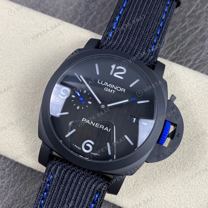 Panerai Luminor GMT Siyah Seramik Kasa Siyah Nato Kordon Super Clone Eta Eta Saat detay 7
