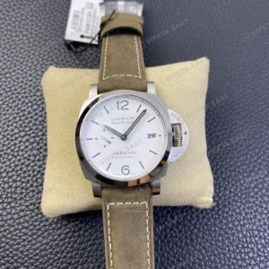 Panerai Luminor Marina Beyaz Kadran Kahverengi Deri Kordon Super Clone Eta Eta Saat detay 6