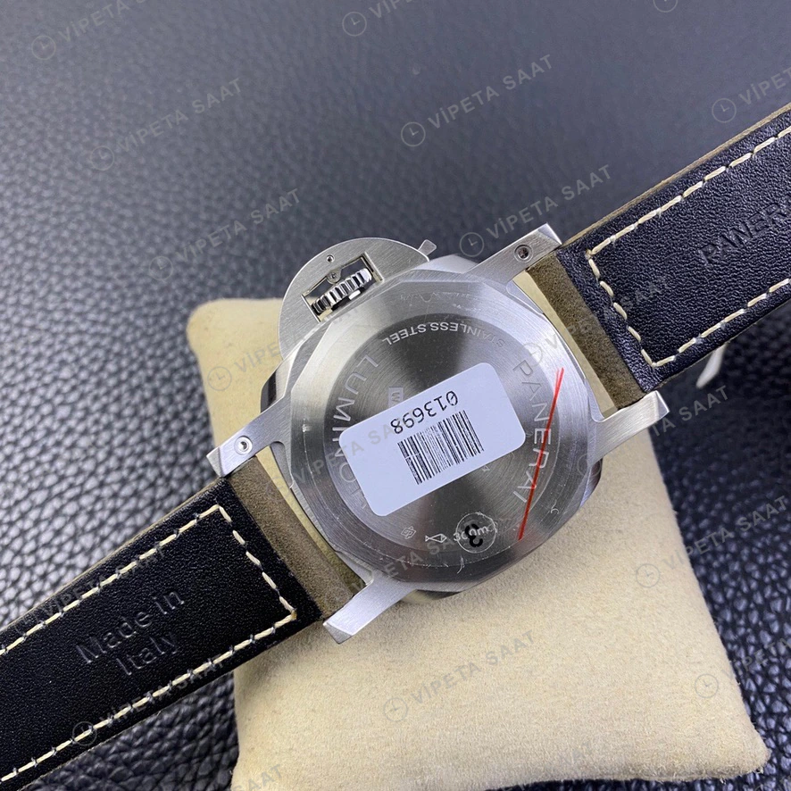 Panerai Luminor Marina Beyaz Kadran Kahverengi Deri Kordon Super Clone Eta Eta Saat detay 7