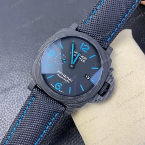 Panerai Luminor Marina Karbon Kasa Siyah Kadran Mavi Kaucuk Kordon Super Clone Eta Eta Saat detay 4