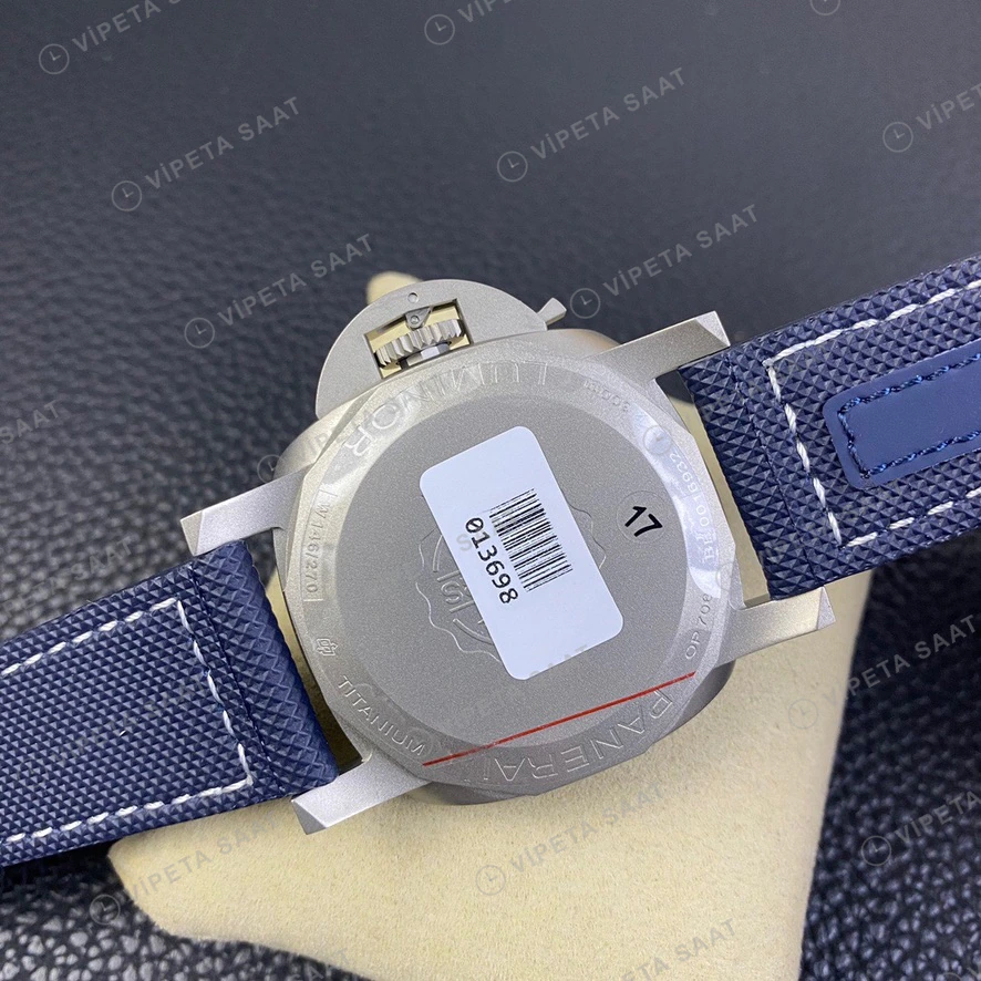 Panerai Luminor Marina Mavi Kadran Titanyum Kasa Mavi Nato Kordon Super Clone Eta Eta Saat detay 6