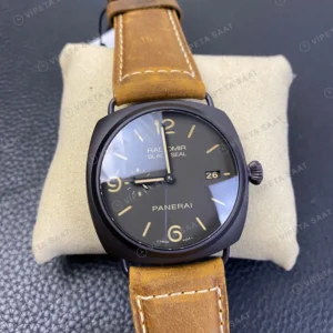 Panerai Radiomir Black Seal Seramik Kasa Siyah Kadran Kahverengi Deri Kordon Super Clone Eta Eta Saat detay 3