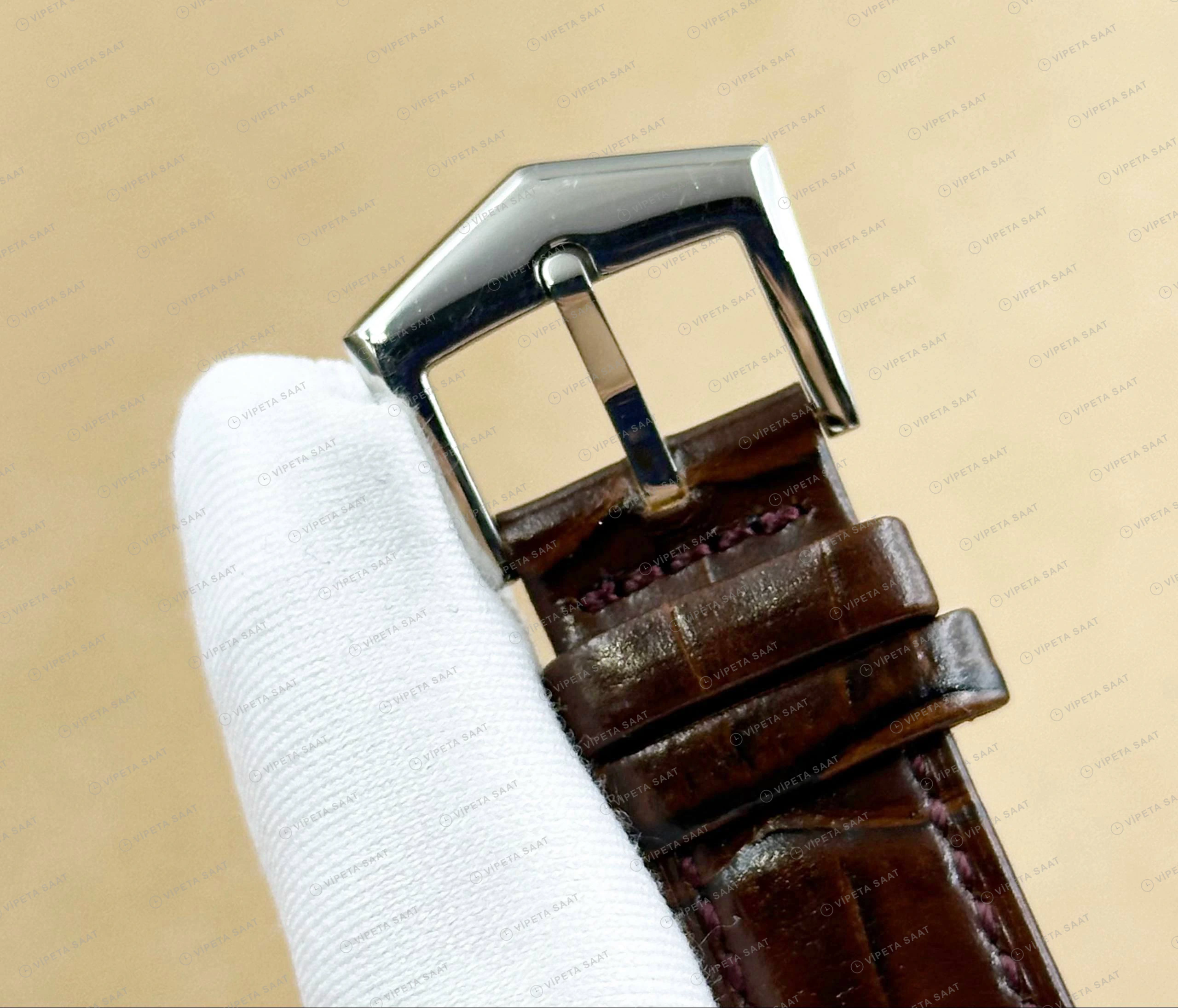 Patek Philippe 39 mm Calatrava Cloisonne Kuş Sanat Kadran Deri Super Clone ETA Eta Saat detay 5
