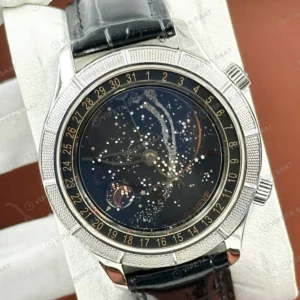 Patek Philippe 40 mm Grand Complications Gökyüzü Yıldız Kadran Çelik Super Clone ETA Eta Saat karşıdan görünüm