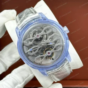 Patek Philippe 40 mm Grand Complications Tourbillon Skeleton Şeffaf Super Clone ETA Eta Saat detay 6