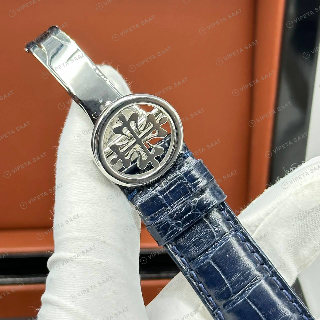Patek Philippe 40 mm Grand Complications Yıldızlı Mavi Kadran Taşlı Bezel Super Clone ETA Eta Saat detay 5