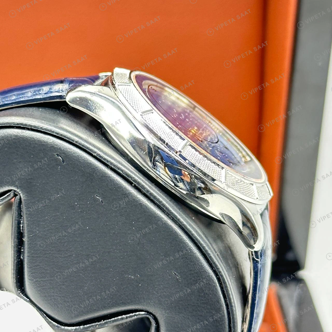 Patek Philippe 40 mm Grand Complications Yıldızlı Mavi Kadran Taşlı Bezel Super Clone ETA Eta Saat detay 6