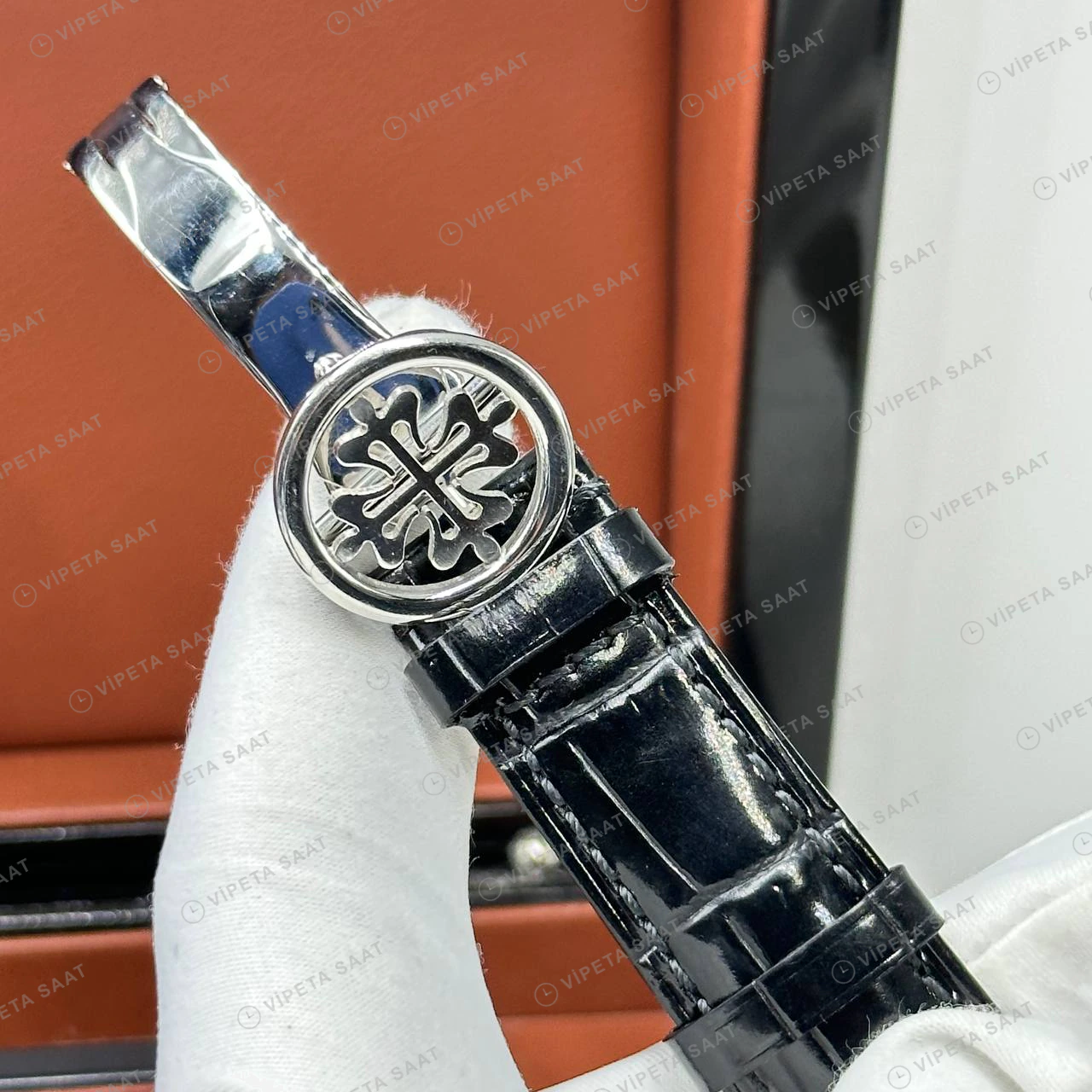 Patek Philippe 40 mm Sky Moon Gökyüzü Celestial Kadran Deri Super Clone ETA Eta Saat detay 6