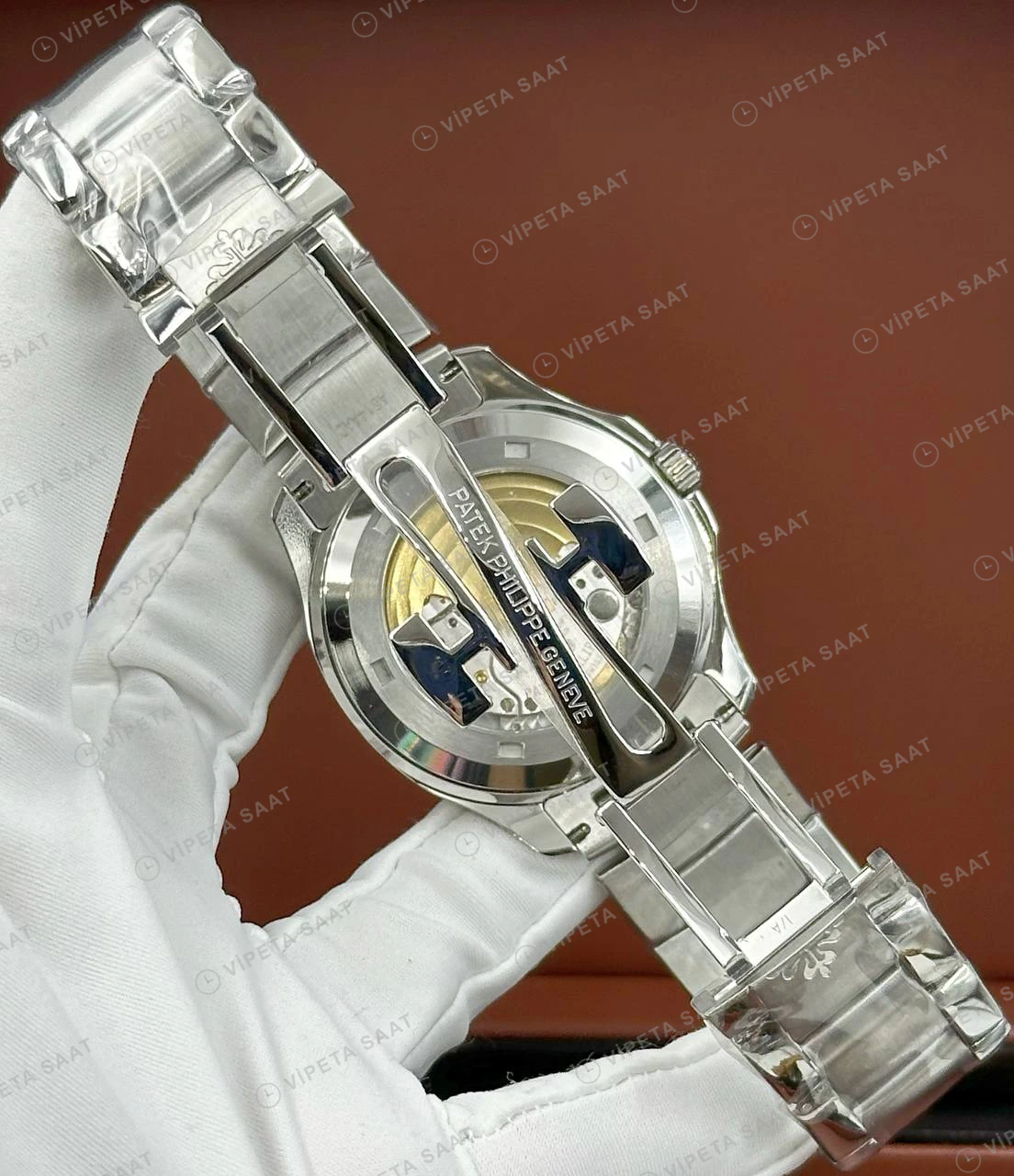 Patek Philippe 40.8 mm Aquanaut Gri Kadran Çelik Bileklik Super Clone ETA Eta Saat detay 4