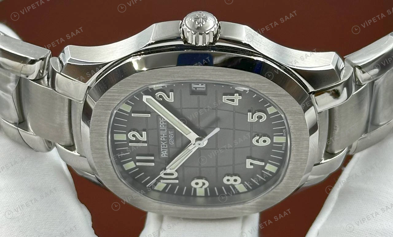 Patek Philippe 40.8 mm Aquanaut Gri Kadran Çelik Bileklik Super Clone ETA Eta Saat detay 5