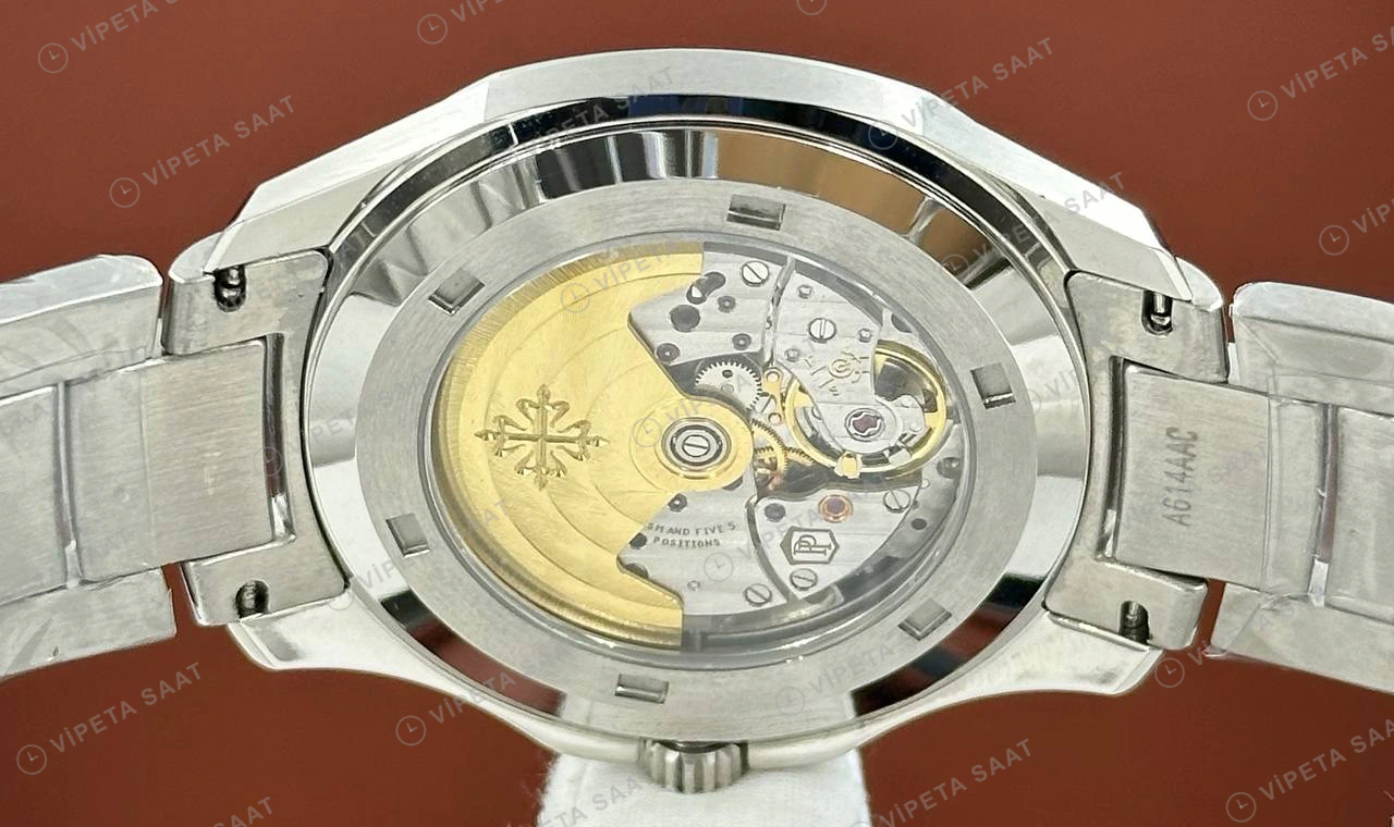Patek Philippe 40.8 mm Aquanaut Gri Kadran Çelik Bileklik Super Clone ETA Eta Saat detay 6