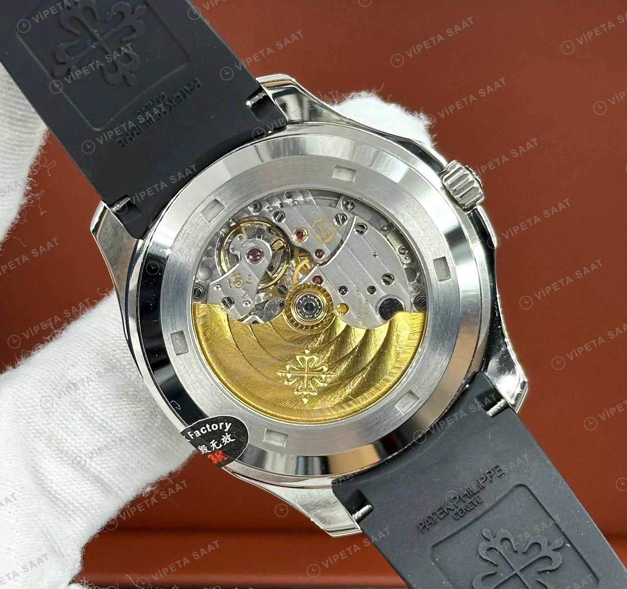 Patek Philippe 40.8 mm Aquanaut Siyah Kadran Kauçuk Düz Klasik Super Clone ETA Eta Saat detay 4
