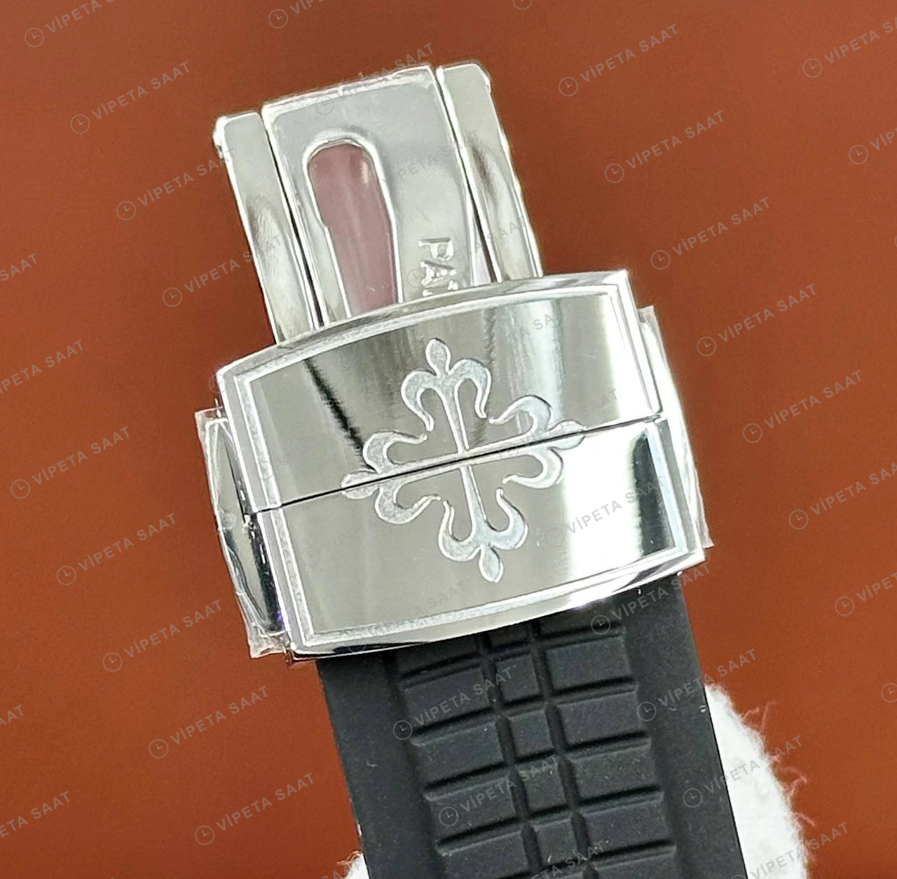 Patek Philippe 40.8 mm Aquanaut Siyah Kadran Kauçuk Düz Klasik Super Clone ETA Eta Saat detay 5