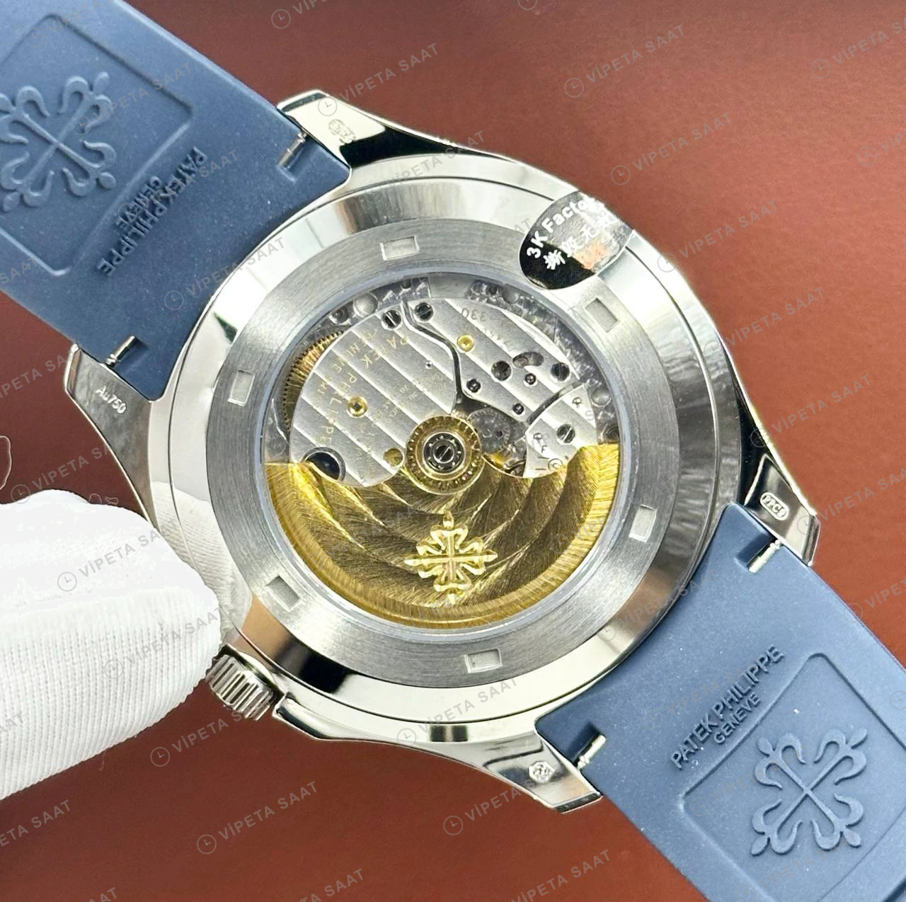 Patek Philippe Aquanaut 5167 40 mm Mavi Kadran Kauçuk Bileklik Super Clone ETA Eta Saat detay 4