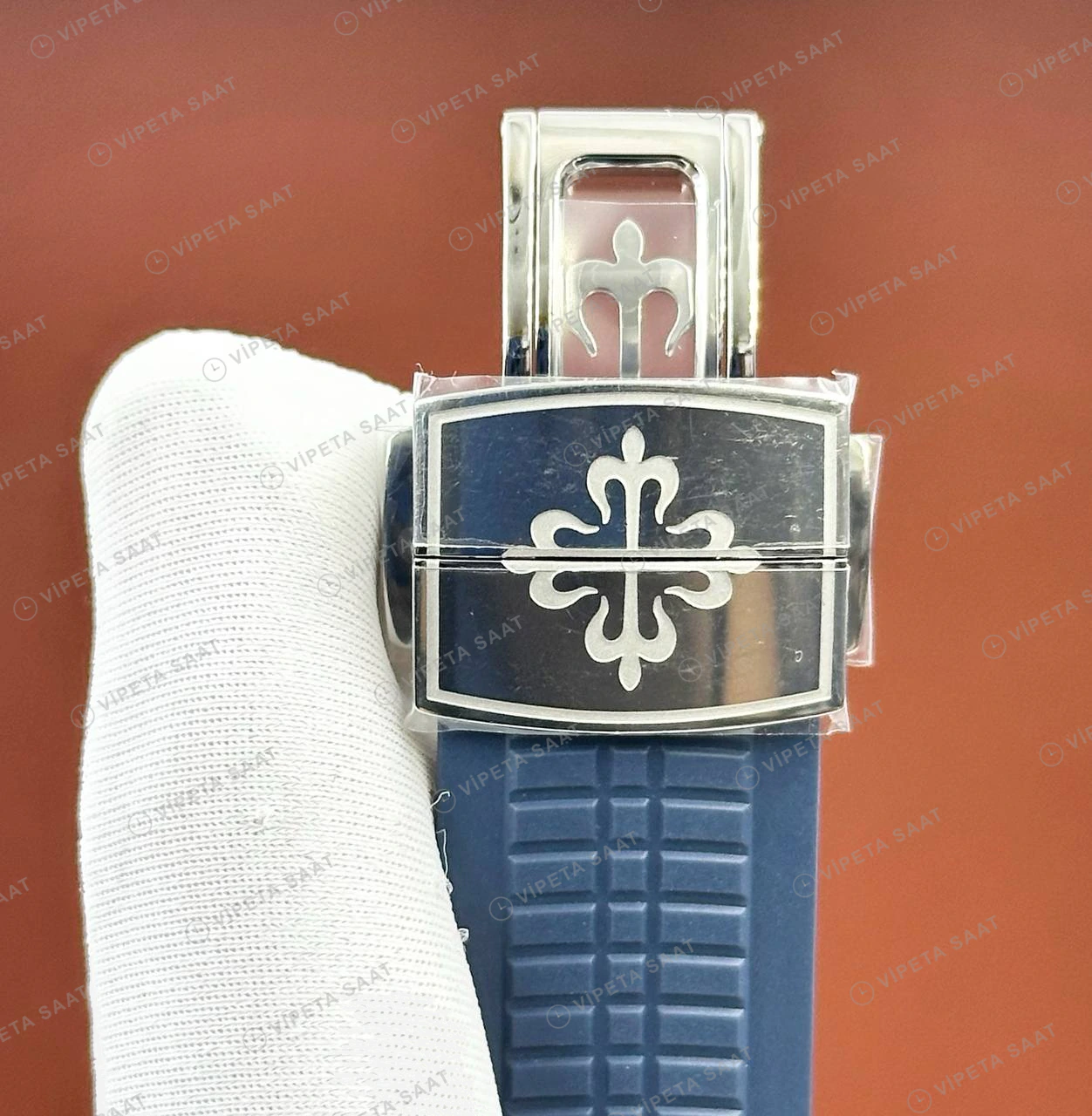 Patek Philippe Aquanaut 5167 40 mm Mavi Kadran Kauçuk Bileklik Super Clone ETA Eta Saat detay 6