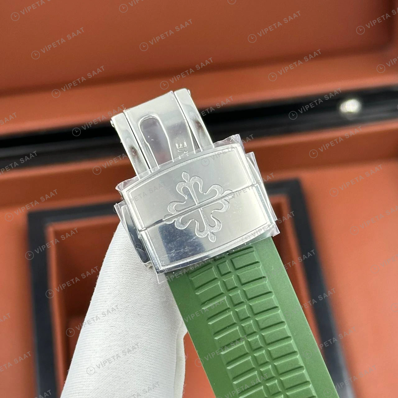 Patek Philippe Aquanaut 5167 40 mm Yeşil Kadran Kauçuk Super Clone ETA Eta Saat detay 6