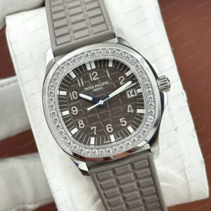 Patek Philippe Aquanaut 5968 42.2 mm Kahve Kronograf Elmas Taşlı Super Clone ETA Eta Saat detay 6