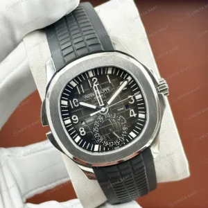 Patek Philippe Aquanaut 5968 42.2 mm Siyah Kronograf Kauçuk Super Clone ETA Eta Saat detay 6