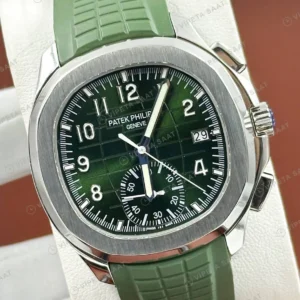 Patek Philippe Aquanaut 5968 42.2 mm Yeşil Kronograf Kauçuk Super Clone ETA Eta Saat detay 6