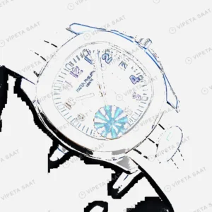 Patek Philippe Aquanaut Gri Kadran Kirmizi Kaucuk Kordon Super Clone Eta Eta Saat karşıdan görünüm