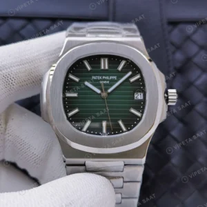 Patek Philippe Aquanaut Yesil Kadran Celik Kordon Super Clone Eta Eta Saat karşıdan görünüm